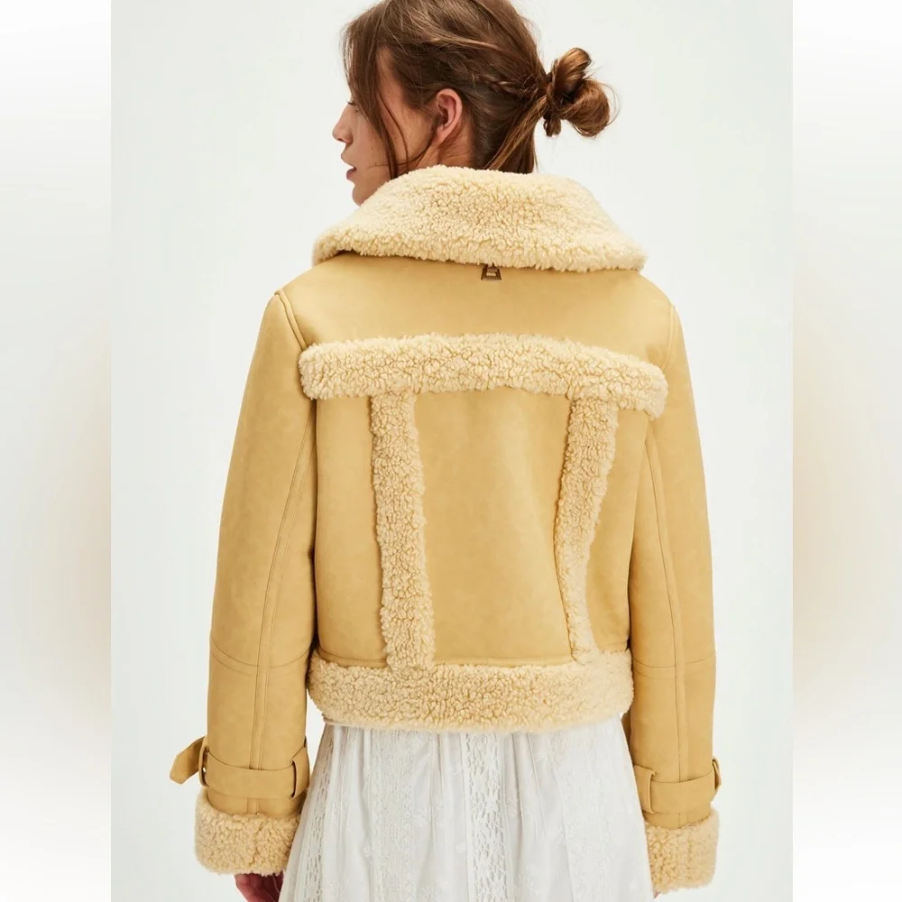 NWT APPARIS FREE PEOPLE JAY SUPPLE SANS LEATHER BONDED COAT - Picture 5 of 7